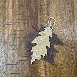 🆕 Leather Fall Leaf Purse Charm by TabbyCat Leather